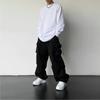 Men's Casual Cargo Pants Fashion Streetwear Classic Man Straight Wide-leg Pants Drawstring Workwear Trendy Loose Cargo Trousers