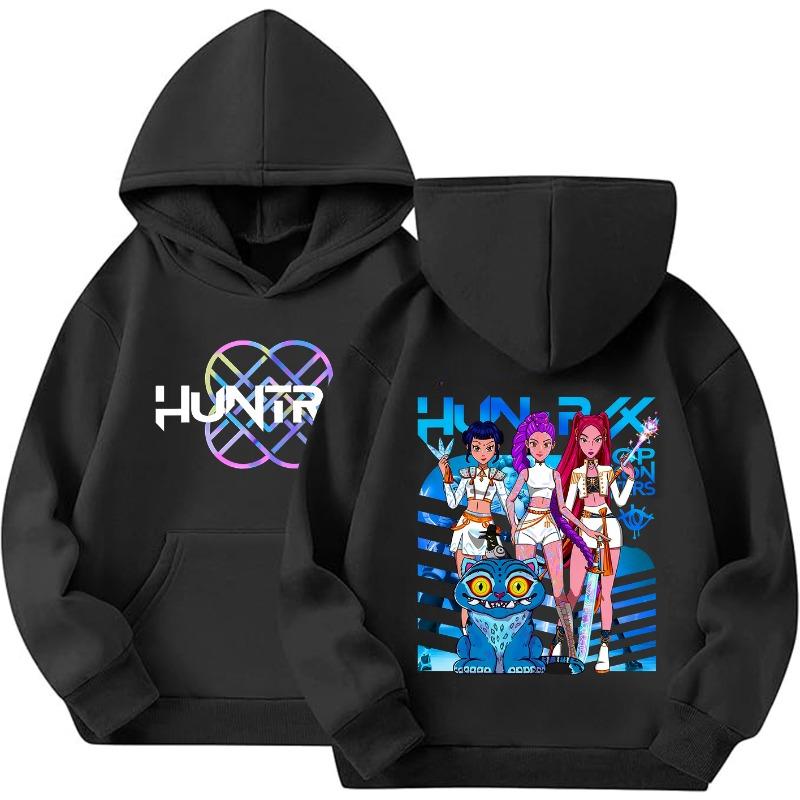 Cartoon Peripheral Pattern Print Children's Girl Soft Comfortable Cute Winter Warm Hooded Sweatshirt
