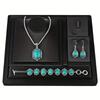 Fashion Ladies Accessories Set Turquoise Alloy Bracelet Holiday Bonus Boho Retro Vintage Suitable for Necklace Earrings Set Holiday Wear 4pcs/set