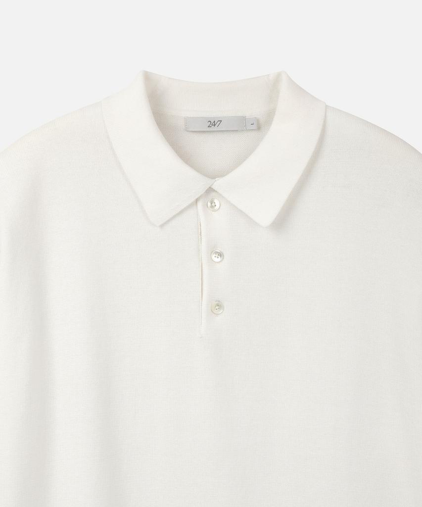 247Silijeu Supima Cotton Collar Half Knit White (Type B)