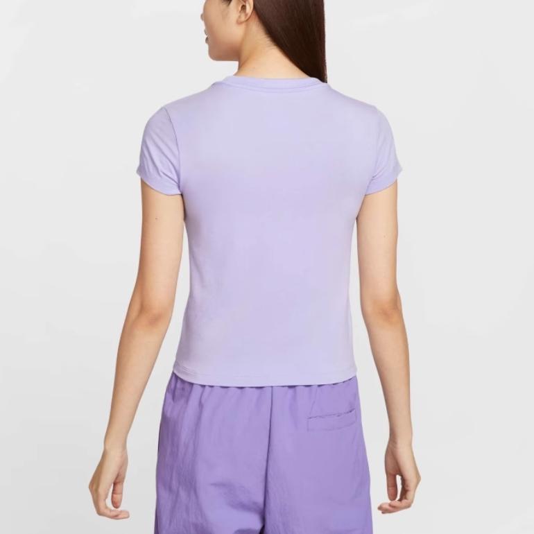 Nike T Shirts Women's Purple Crew Neck Moderate FV5509-533