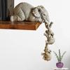3pcs Resin Elephant Mother Figurines Hanging Resin Statue Crafts Home Living Room Decoration