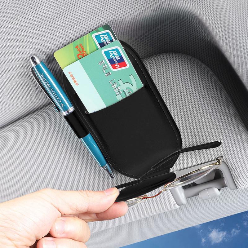 Leren Autozonnebril Clip Zonneklep Multifunctionele Zonnebril Clip Auto Accessoires Voor KIA Rio Ceed Sportage Sorento k2 k3 k4 k5 k6 K7 K8 Soul Opeima