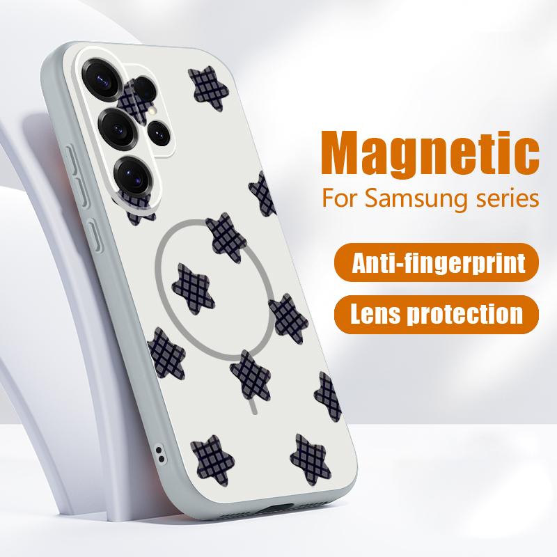 Magnetic For Magsafe Case For Samsung Galaxy S26 Ultra S25 Edge S24 Plus S23 FE S22 A17 A54 A55 A56 A57 5G Lucky Stars Planet Pattern Cover