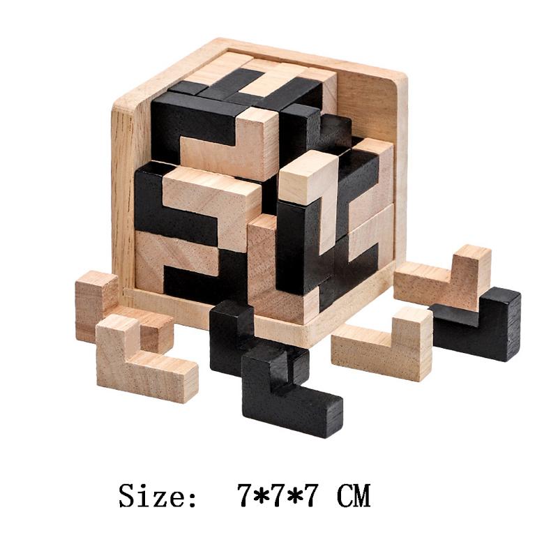 Wooden Kong Ming Lock Lu Ban Lock IQ Brain Teaser Puzzle Inteligencia Rompecabezas 3D De Madera Montessori Educational Toys