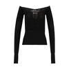 JacquemuS 241kn357 2358 990 Le Haute Logo-Anhänger Muschel-Top Damen Strick