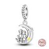 Authentic Original Charm Bead Component Copper Metal Cat Series - Cat Pendant Bead Component Under The Moon Charm Bead Components Compatible With 3mm