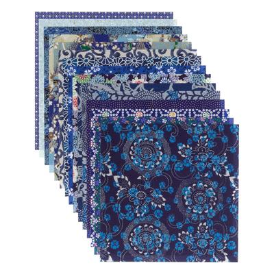 Kawasumi Washi Chiyogami Yuzen Washi 15 15 Papier Bleu, 15x15cm, Motifs, Feuilles,