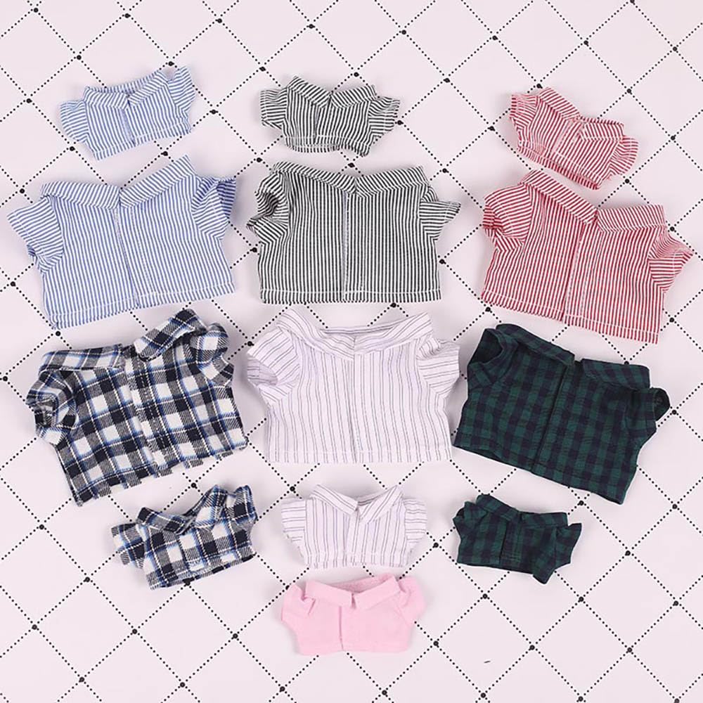 Niannyyhouse Effen, Geruite, Gestreepte Overhemden, Jeans, Brillen, Leren Schoenen, 10cm, 15cm, 20cm Pluche Kleding, Verkleed Katoenen Pop, Accessoires