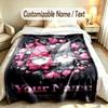 Gnome Theme Custom Blanket Personalized Name & Text Customized Soft Warm Throw Blanket Home Decor