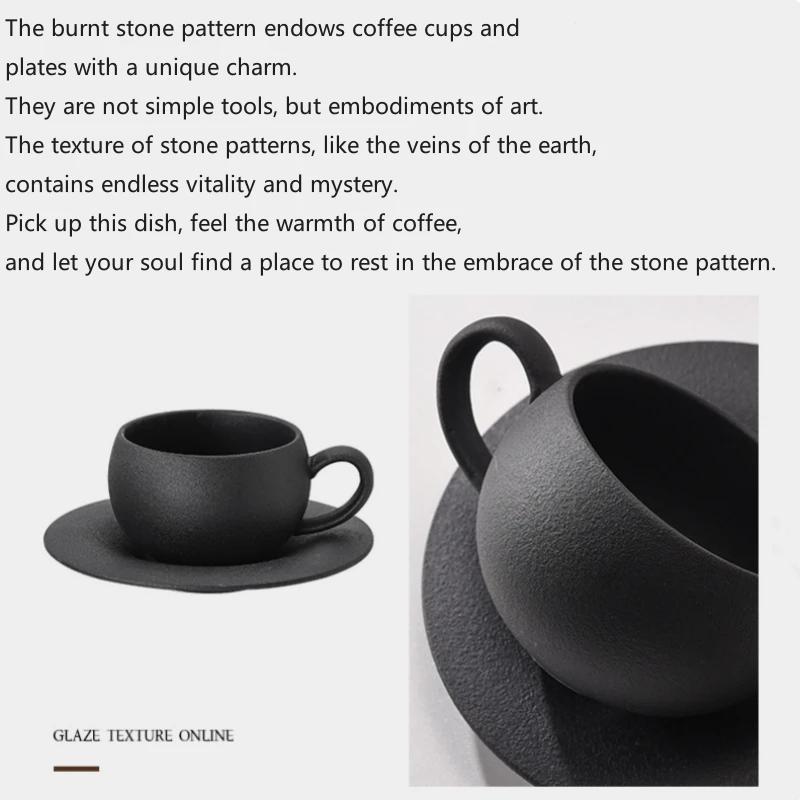 280ML Rock Sand Keramische Koffiekop Set Japanse Stijl Exquise Middag Bloementhee Kop Hotel Upscale Restaurant Koffiekop