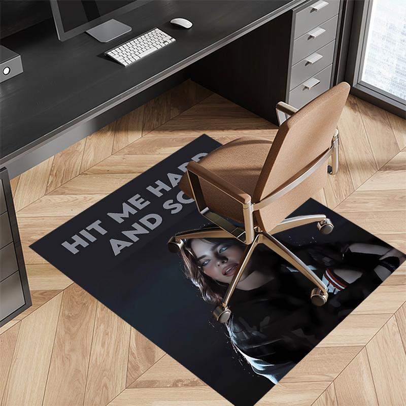 1 Stück Sängerin Billie Eilish1 Druck Teppich - Weich, Waschbar, Rutschfest, Innenmatte für Bürostühle, Wohnzimmer, Home Office, Dekorativer Teppich