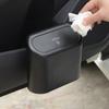 Lixeira de carro suspensa para veículo, caixa de armazenamento para lixo, preto, ABS, quadrado, tipo prensagem, lata de lixo, interior do automóvel