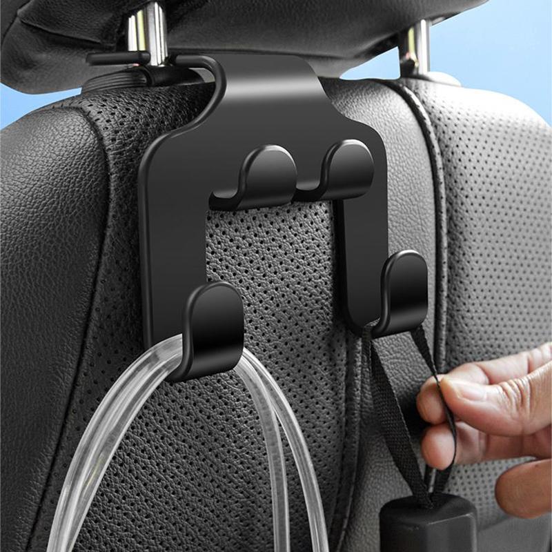 1PC Car Seat Headrest Hook Hanger Black Storage Organizer Universal For Handbag Purse Coat Fit Universal Vehicle Car Holder