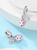 Charm Copper Colors Pinkbow Microphone Bead For Original Bracelet Diy Beads Charms Jewellery Making Gift For Women Styfne