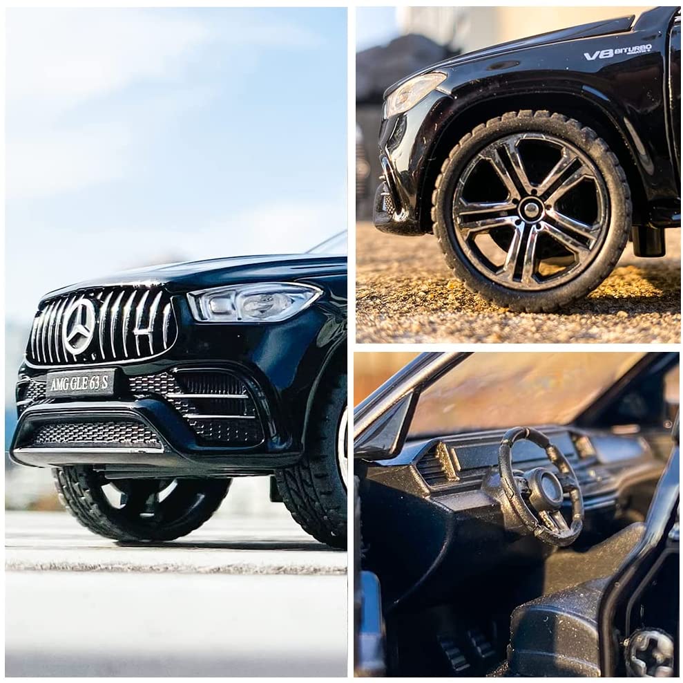 1/32 Scale Benz AMG GLE 63S SUV Toy Car,Alloy Diecast Pull Back Car Model with Light and Sound Toy Vehicles for Kids Boys