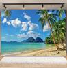 Tropical Beach Backdrop for Photography Summer Hawaii Blue Ocean Wave Seaside Palm Tree Kid Holiday Party Photo Background Decor
