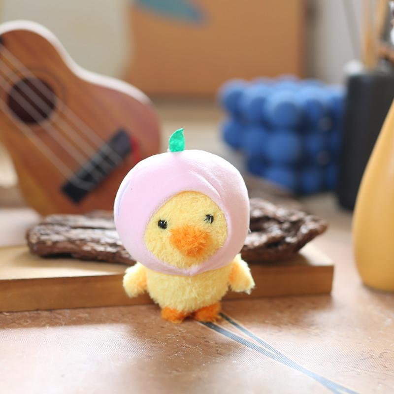 Sweet Fruit Duck Keychain Plush Soft Toy Cute Duck Bag Decoration
