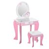 Kinderkaptafel met Spiegel, Krukje, Roze