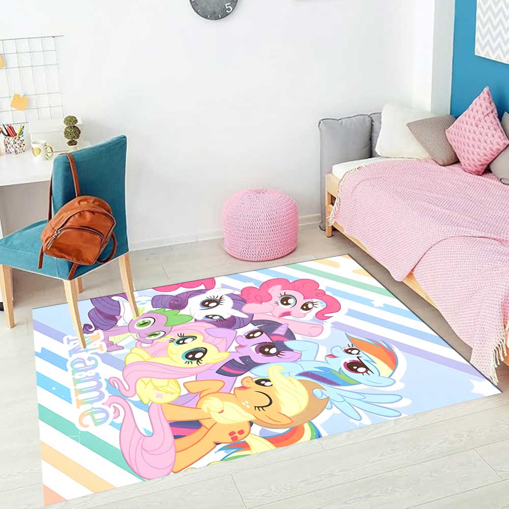 Little Pony (6) Customize Your Name Rug, Office Chair Cushion, Home Bedroom Living Room Gift.
