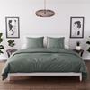 Washed Microfiber Duvet Cover Set 240x220 Cm BOHEME Khaki Green, by Soleil d'Ocre