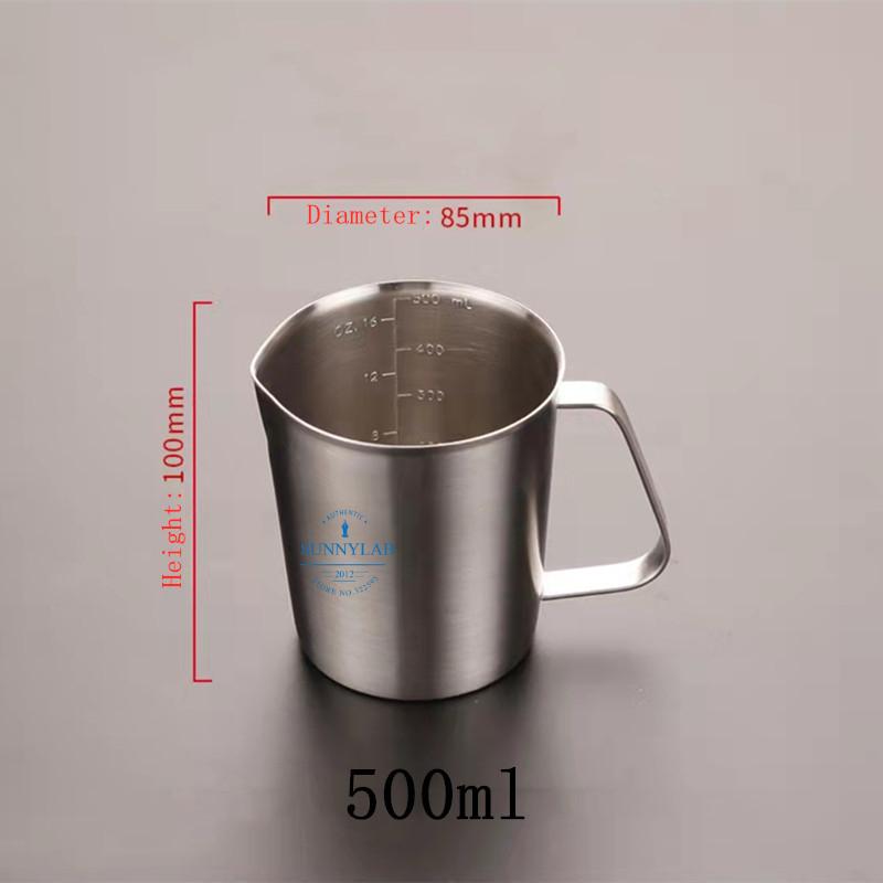 1pcs 500ml 700ml 1000ml 1500ml 2000ml  Stainless Steel Lab Beaker Measuring Cups Graduated Liquid Metal Tools With Inner Scale