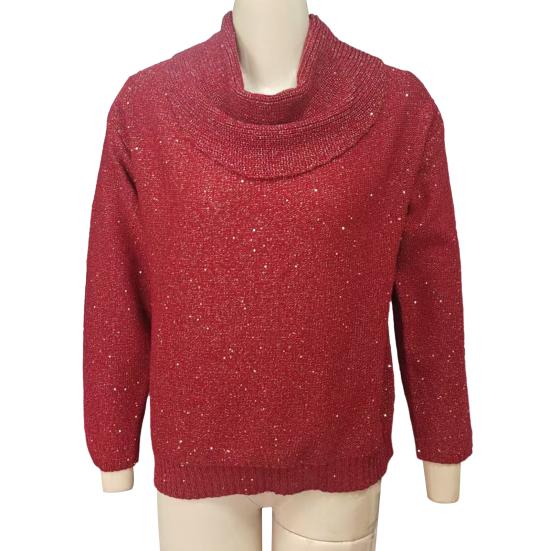 Dámský svetr s volným límcem, dlouhým rukávem, jednobarevný, pulovr, topy, slim fit, měkký, prodyšný, zimní vrstvení, ležérní pletený top