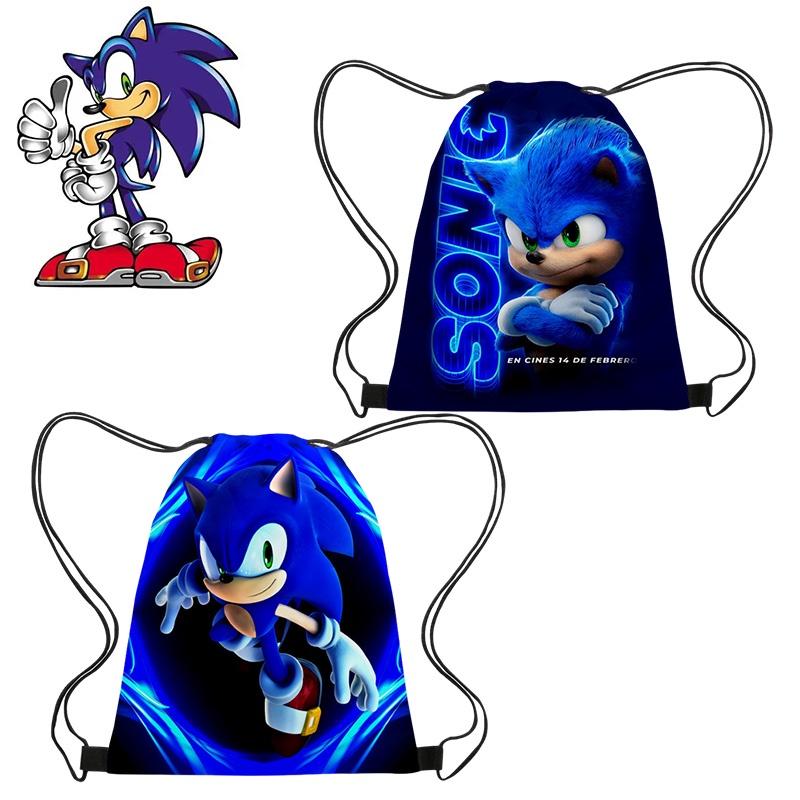 Sonic Hedgehog Šňůrkový sáček Přenosný sáček z oxfordské látky Na dárky Modrá barva Kreativní kreslený styl