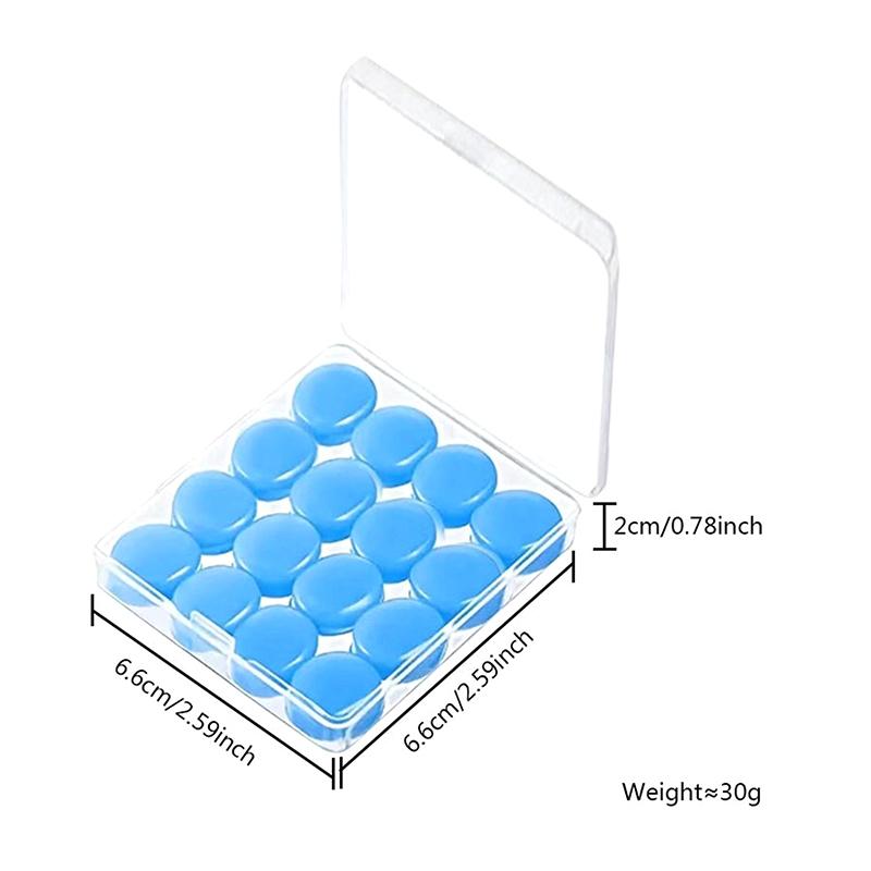 16Pcs Silicone Ear Plug Reusable Silicone Wax Earplugs Swimming Moldable Earplugs Noise Reduction Cancelling Sleeping Protection