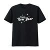 Happy New Year Vintage T Shirt for Men Perfect Parties and Ing Black Small Vintage Washed Fashion Top For Everyday Wear