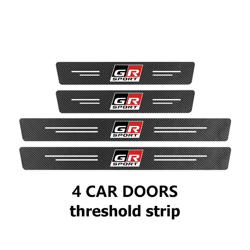 RE1Car Interior Door Sill Strip Carbon Anti-Scratch Protector Sticker For Toyota Crown Land Cruiser RAV4 Camry Yaris Corolla Prius