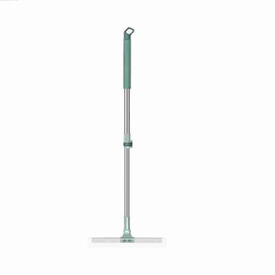 Floor Squeegee Scrubber with Telescopic Pole, Adjustable Handle Silicone Blade Water Broom for Floor Tile Marble