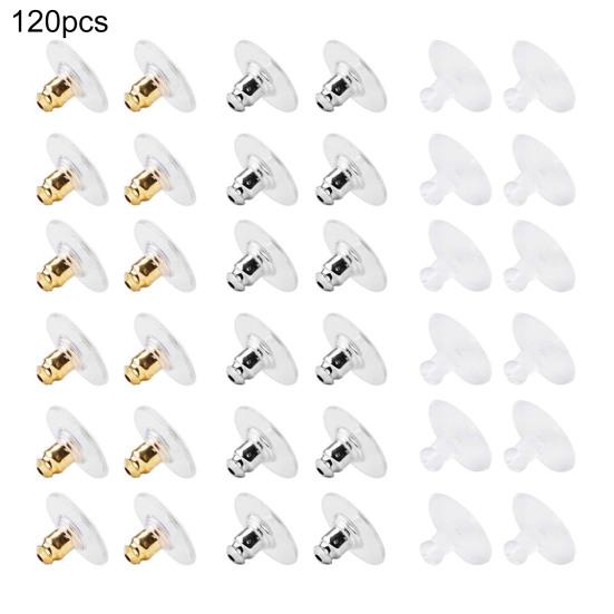 120 Pcs Earring Backs with Pad Hypoallergenic Earring Stoppers Acrylic Earring Backings Replacement for Lost Earring Backs DIY Earring Making