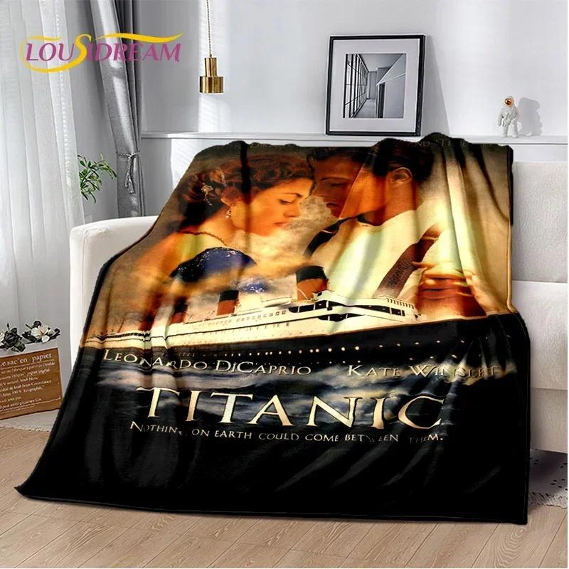 Film Titanic Poster 3D Print Deken, Zachte Plaid voor Huis Slaapkamer Bed Bank Picknick Reizen Kantoor Rust Deksel Deken Kinderen
