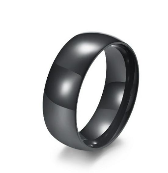 2024 Gold Plated Titanium Steel Couple Rings: 2/4/6/8mm Round Arc Design