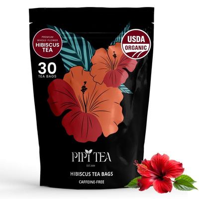 Biologische Hibiscus Theezakjes, Cafeïnevrij Kruidenbloementhee, Warm of Koud te Zetten, Schoonheid Welzijn minder