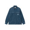 Solid Color Logo Label Single Breasted Jacket Men Jackets Blue I028827-0WA-XX