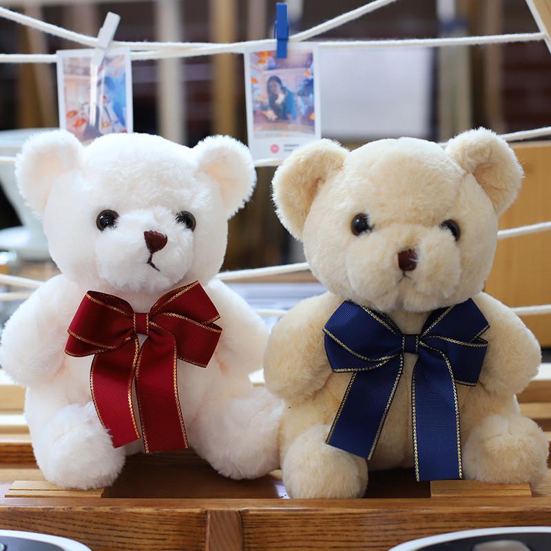 Adorable Bear Bowtie Plush Doll For Children Birthday Present 23cm Soft Toy With Short Plush