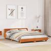 Vidaxl Bed Frame Without Mattress, Waxed Brown, 140X190 Cm, Solid Pine