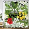 Tropisch grüne Pflanze Blatt Palme Duschvorhänge Badezimmervorhang Stoff Wasserdichtes Polyester Badezimmervorhang mit Haken