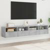 Vidaxl Wall-Mounted TV Cabinets, 2 Pcs., Concrete Grey, 80X30X30 Cm