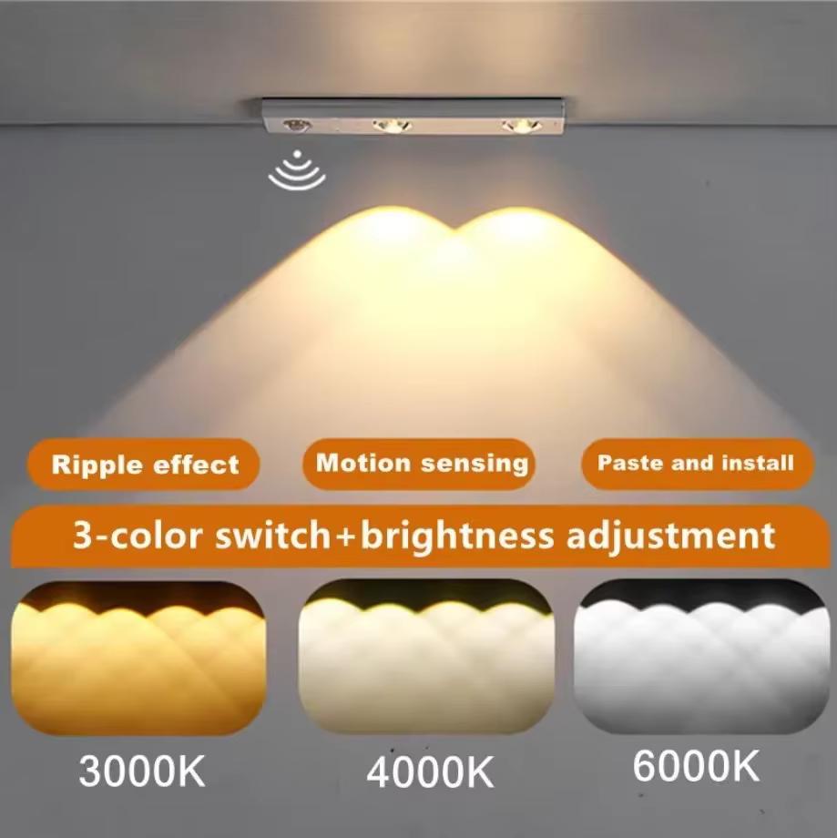 LED Night Light Kitchen Under Cabinet Light 20/30/40/50cm Rechargeable PIR Motion Sensor Closet Wardrobe Lamp Aluminum Night Light