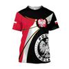 Men's T Shirt For Men Clothing Poland National Flag 3D Printing Oversized T-shirts Loose T-shirt Quick-drying Men Clothing Tops