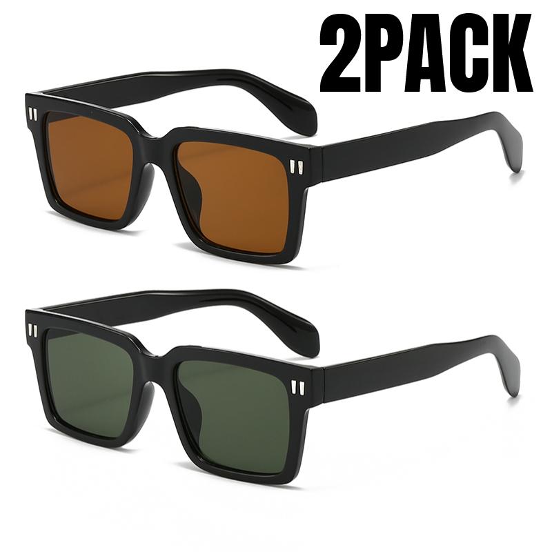 1/2PACK Luxury Brand Designer Square Sunglasses Women Men Vintage Punk Outdoor Driving Glasses Classic Rivet Arrow