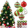 Christmas 2025 Pendant Festival Decorations Hand Drawn Home Party Decor Polka Dot Pattern Celebration Glitter Exquisite 12pcs/Box