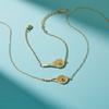 Youthway Sporty Zircon Tennis Racket Pendant Necklace Bracelet For Women Minimalist 18K Gold Plated Stainless Steel Jewelry Set