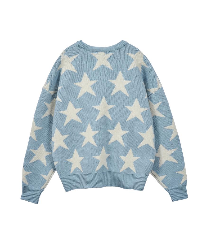 Peulomaleul 80S Vintage Graphic Knit / Sky Blue