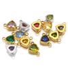 10pcs Stainless Steel 12 Months Birthstone Heart Zircon Charms Connector DIY Jewelry Findings Necklace Bracelets Earrings Making
