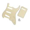 FLEOR Vintage Pickguard de 8 Agujeros 3 Capas Crema SSS Set de Placa Trasera para Pickguard de Guitarra Eléctrica ST y Tornillos