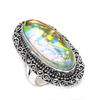 Dichroïsch Glas Handgemaakt 925 Sterling Zilver Sieraden Ringmaat 9 R9d82